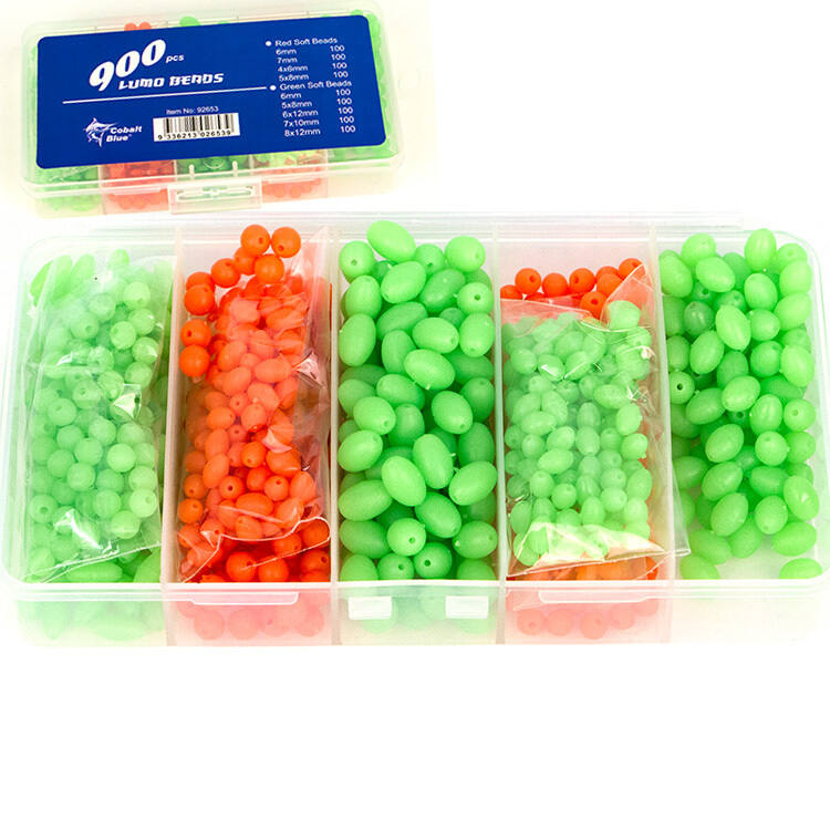 100 x 8mm RIG BEADS ASSORTED COLOUR LUMO SEA FISHING RIG MAKING COD BASS UK  MADE