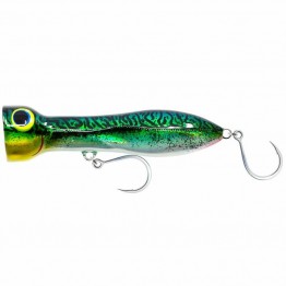 Nomad Chug Norris 120mm 45g Popper Lure - Silver Green Mackerel - Rigged
